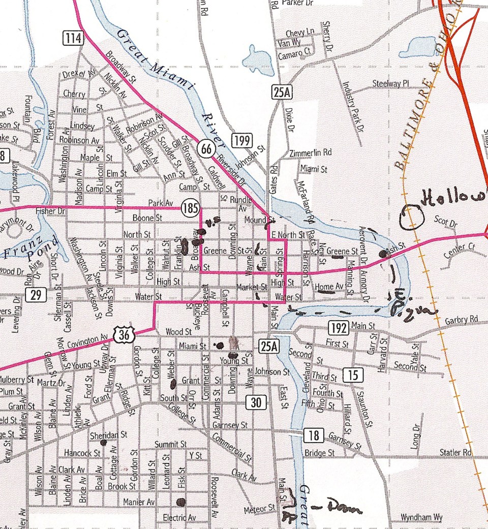 Map of Piqua, Ohio